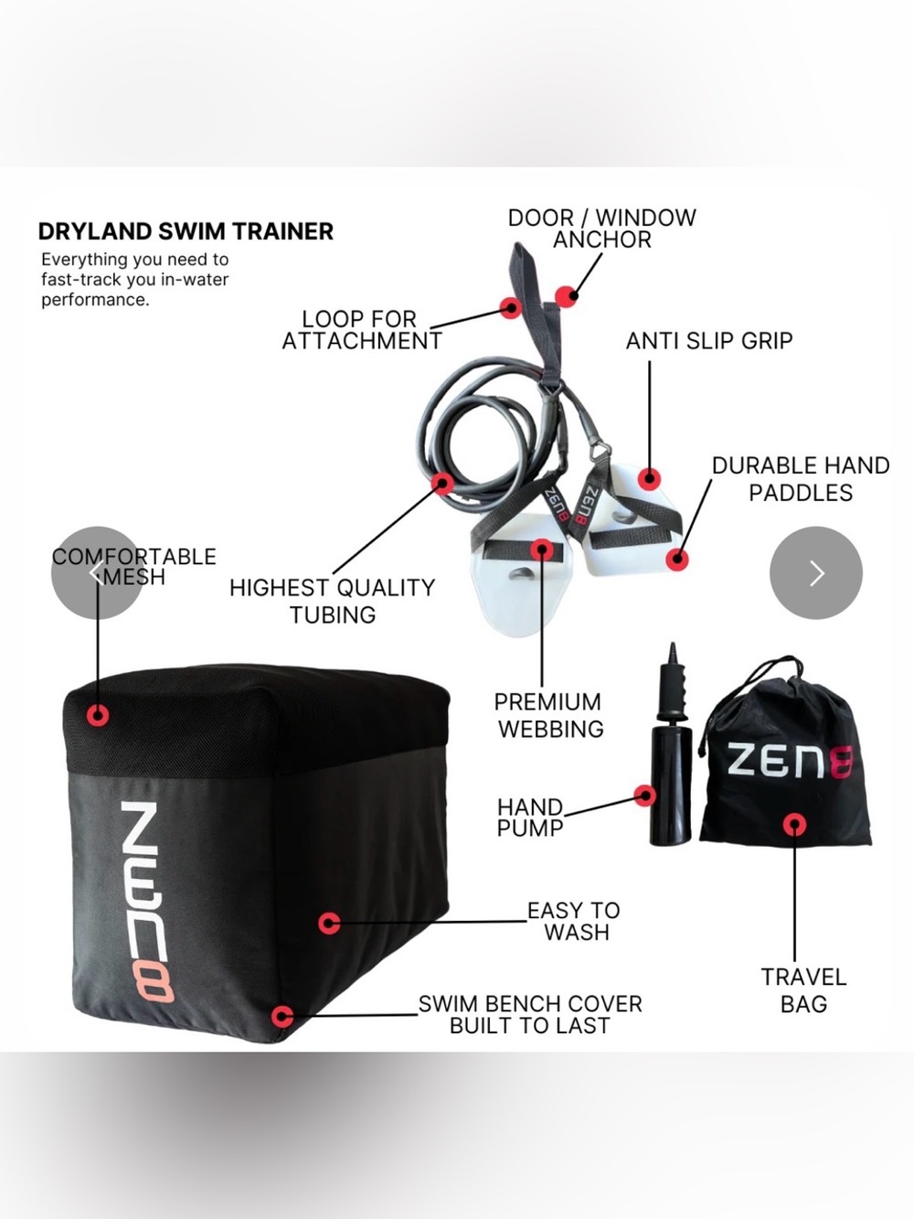 ZEN8 swim training equipment complete set